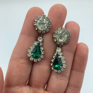 Rhinestone clip on earrings